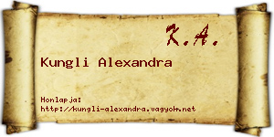 Kungli Alexandra névjegykártya